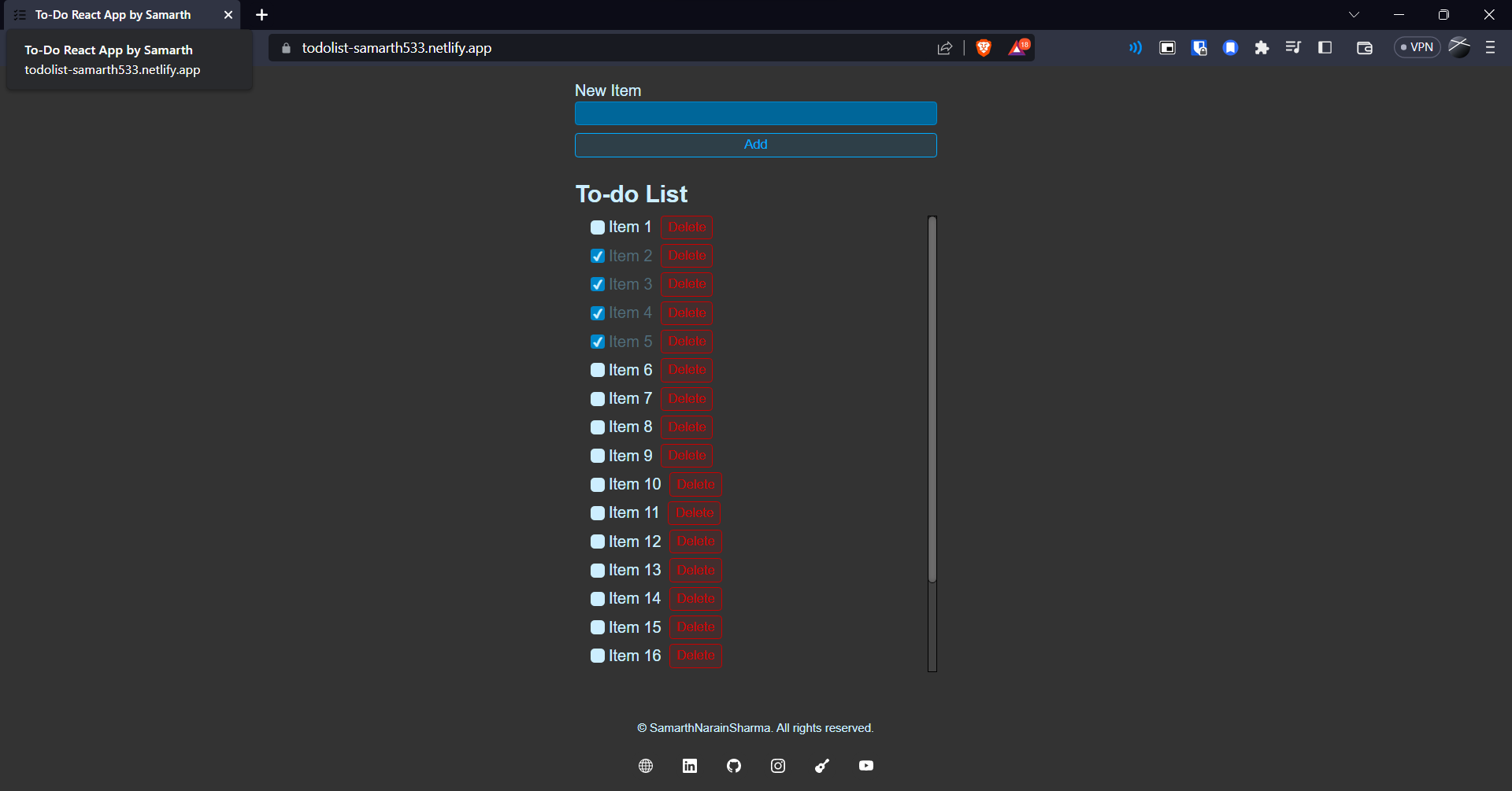 To-Do List - An app to store all the things to do (touche)